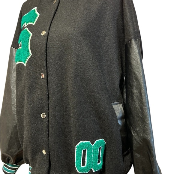 Black and Green Varsity Jacket with letter “S”, EUC - Picture 2 of 5